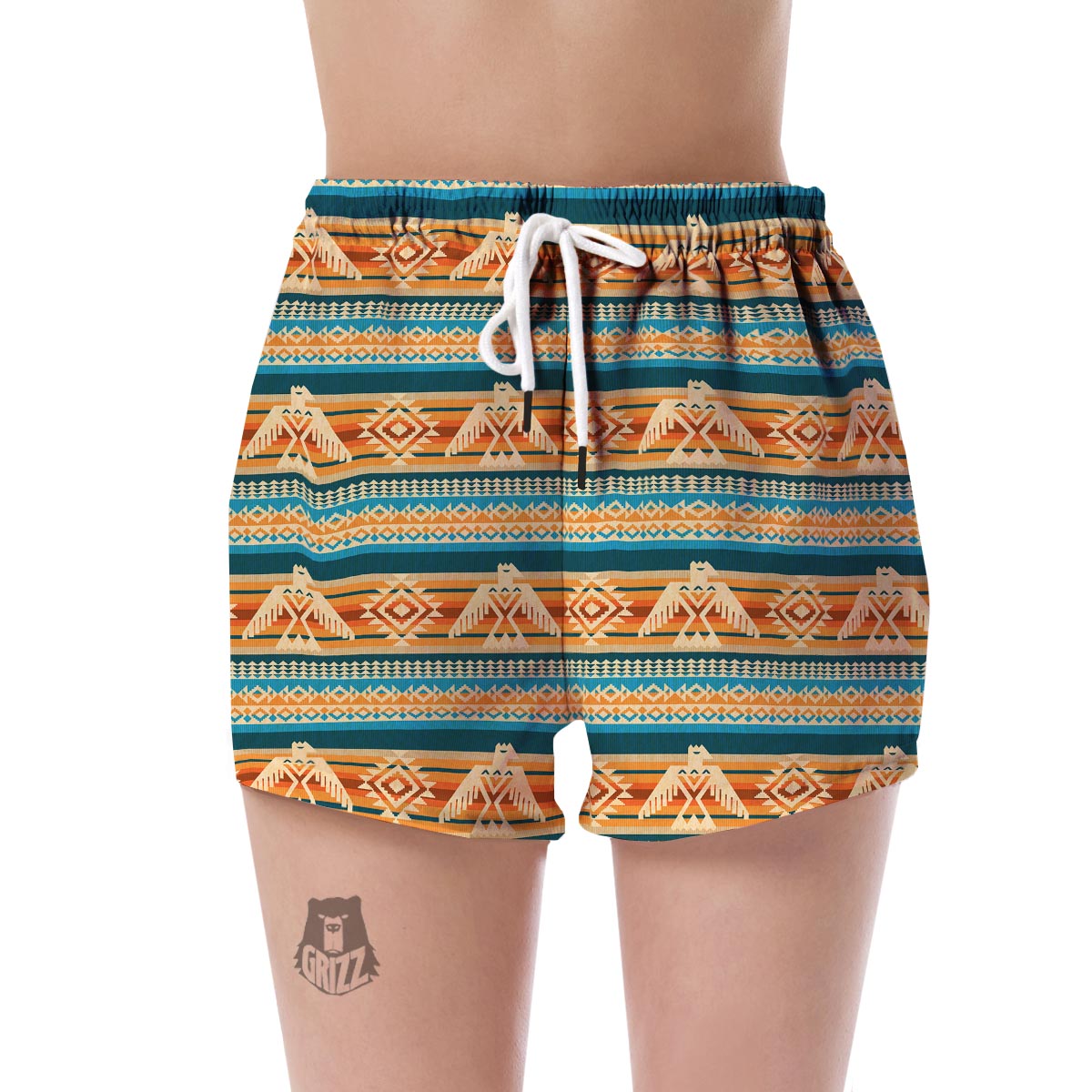 Aztec Eagle Print Pattern Women's Shorts-grizzshop