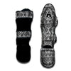 Aztec Ethnic White And Black Print Muay Thai Shin Guards-grizzshop