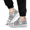 Aztec Grey And White Print Pattern White Athletic Shoes-grizzshop