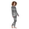 Aztec Grey And White Print Pattern Women's Pajamas-grizzshop