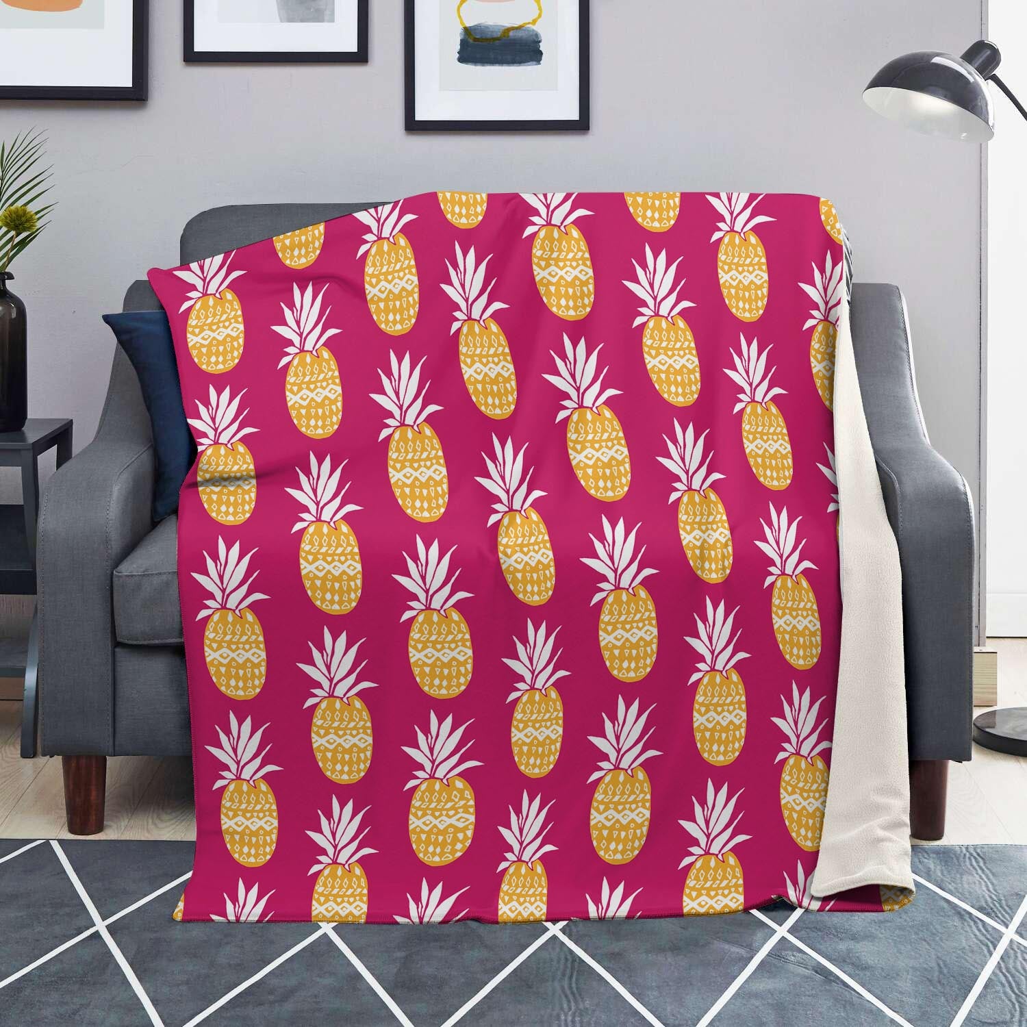 Aztec Hawaiian Pineapple Print Blanket-grizzshop