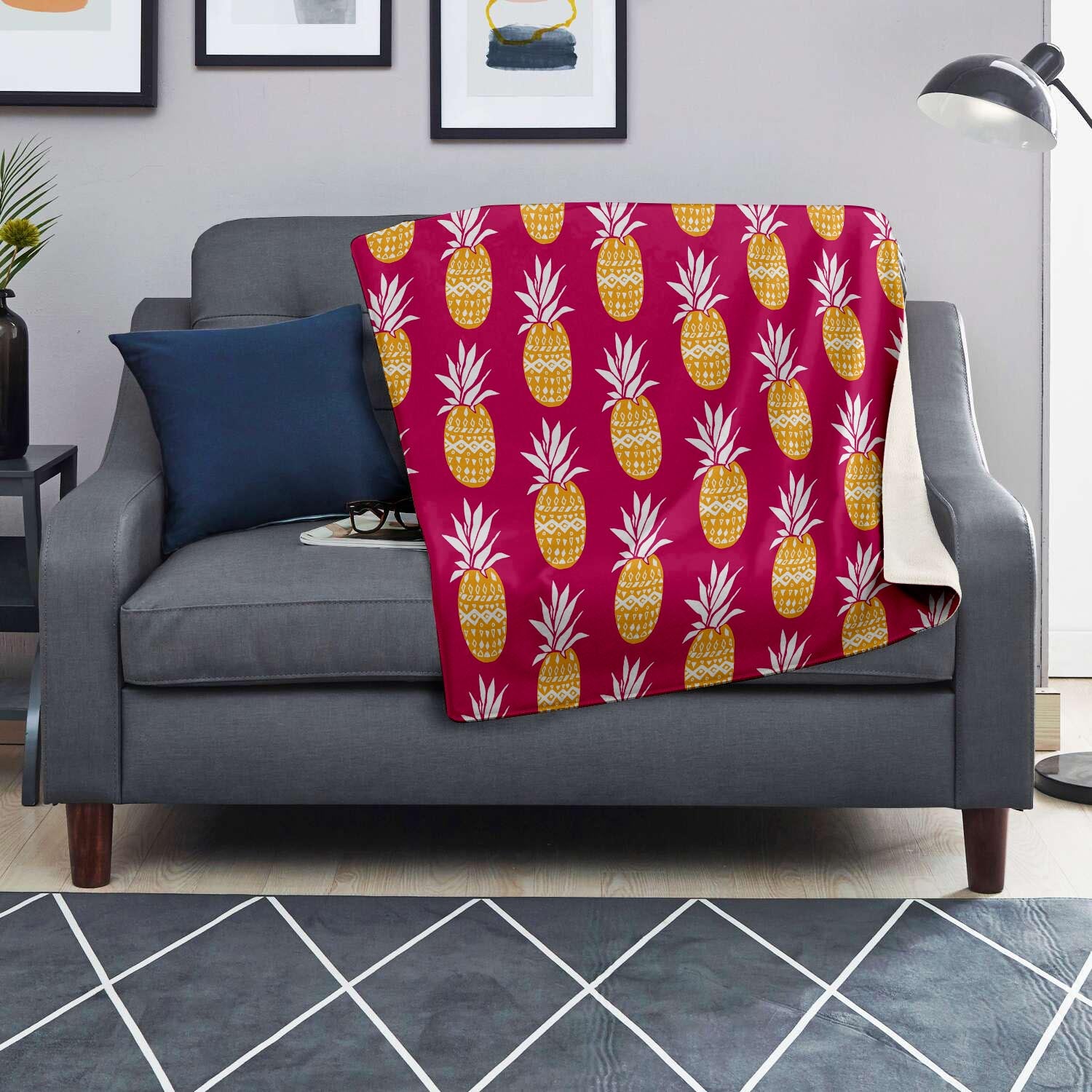 Aztec Hawaiian Pineapple Print Blanket-grizzshop