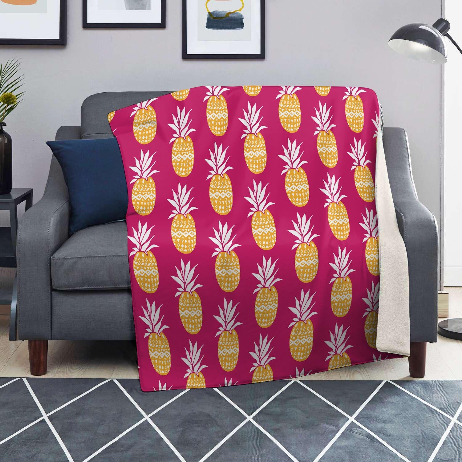 Aztec Hawaiian Pineapple Print Blanket-grizzshop