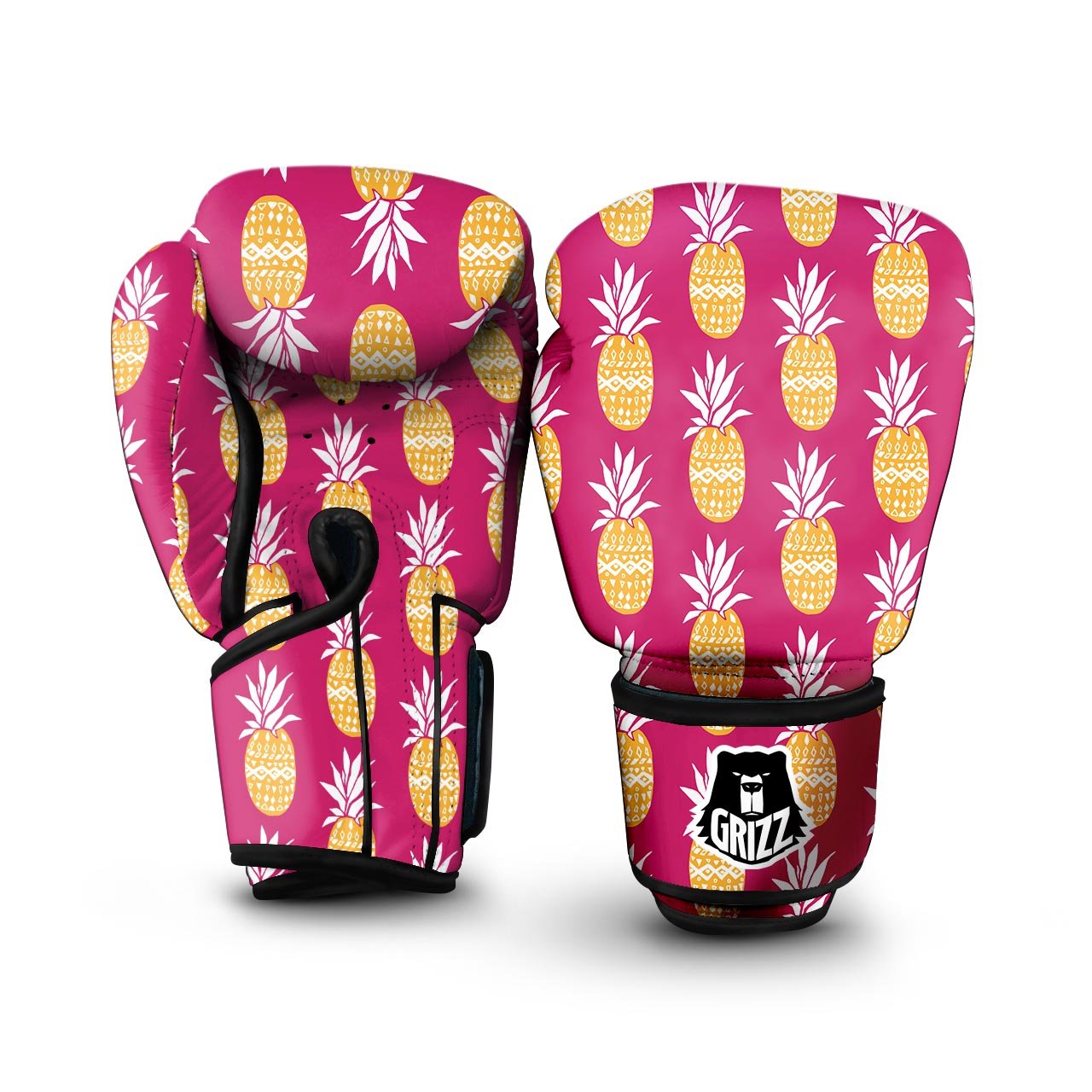 Aztec Hawaiian Pineapple Print Boxing Gloves-grizzshop