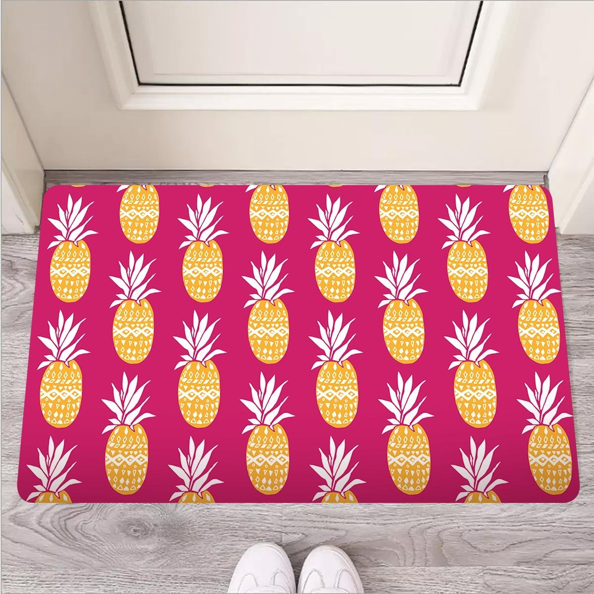 Aztec Hawaiian Pineapple Print Door Mat-grizzshop