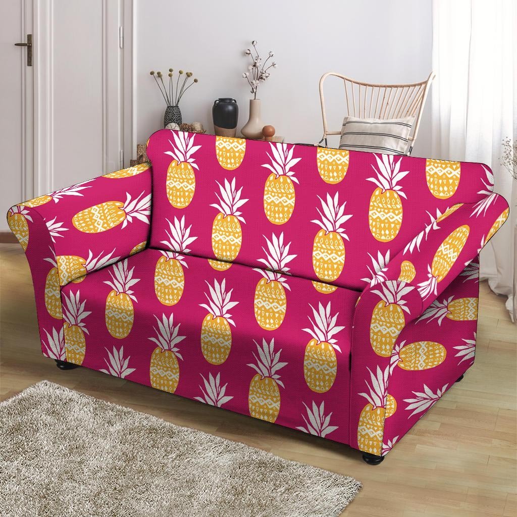 Aztec Hawaiian Pineapple Print Loveseat Cover-grizzshop