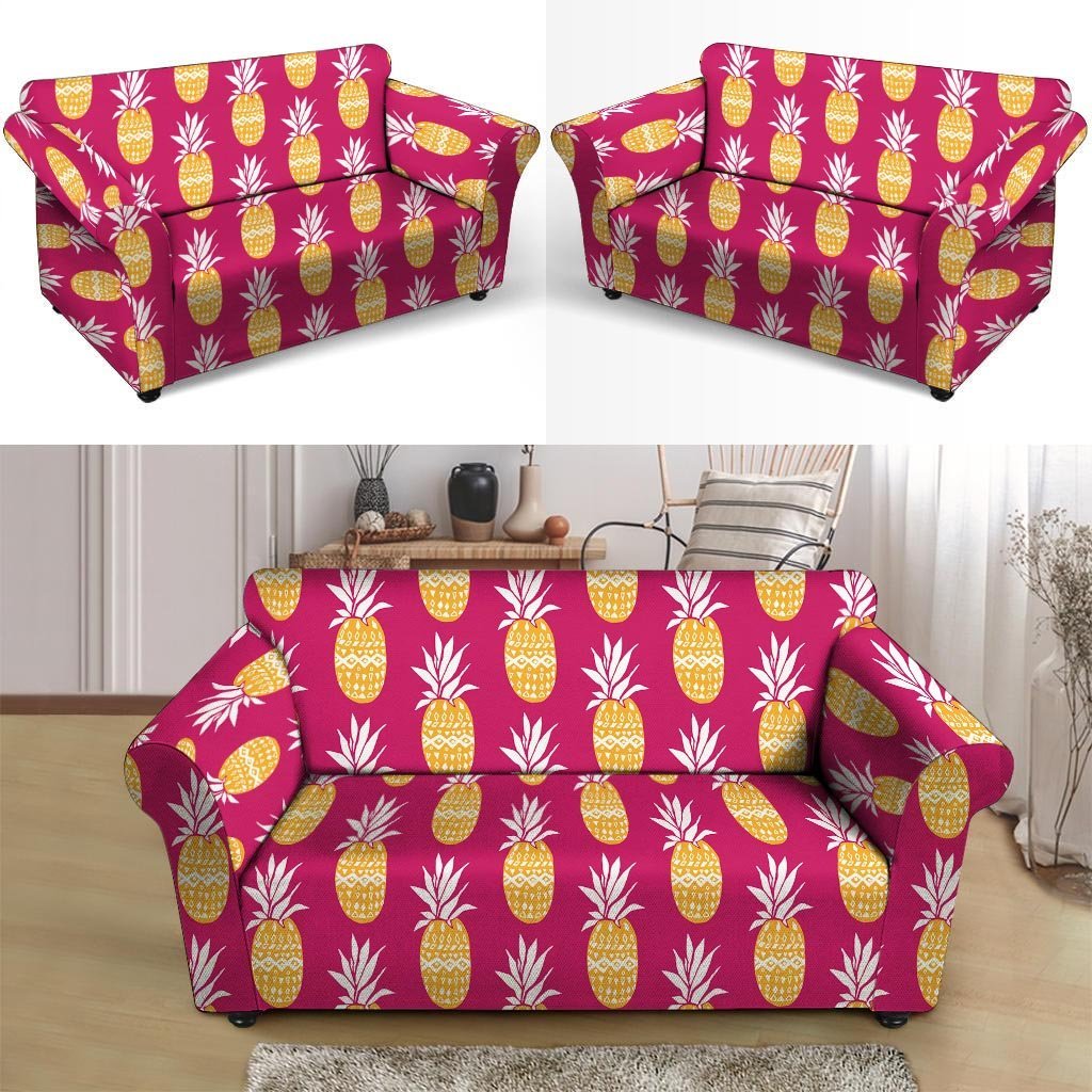 Aztec Hawaiian Pineapple Print Loveseat Cover-grizzshop