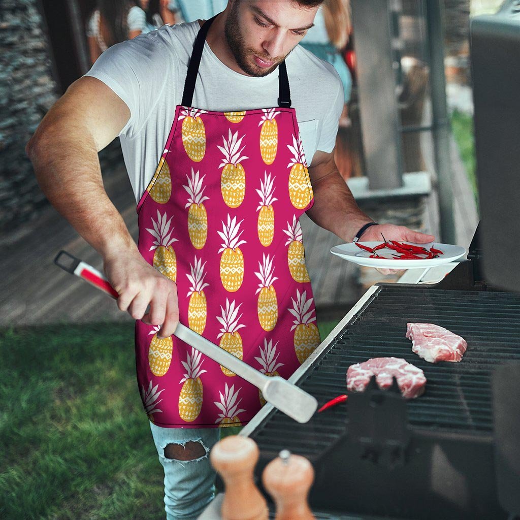 Aztec Hawaiian Pineapple Print Men's Apron-grizzshop