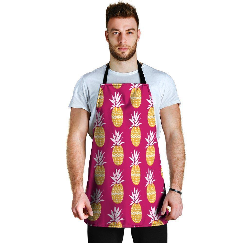 Aztec Hawaiian Pineapple Print Men's Apron-grizzshop