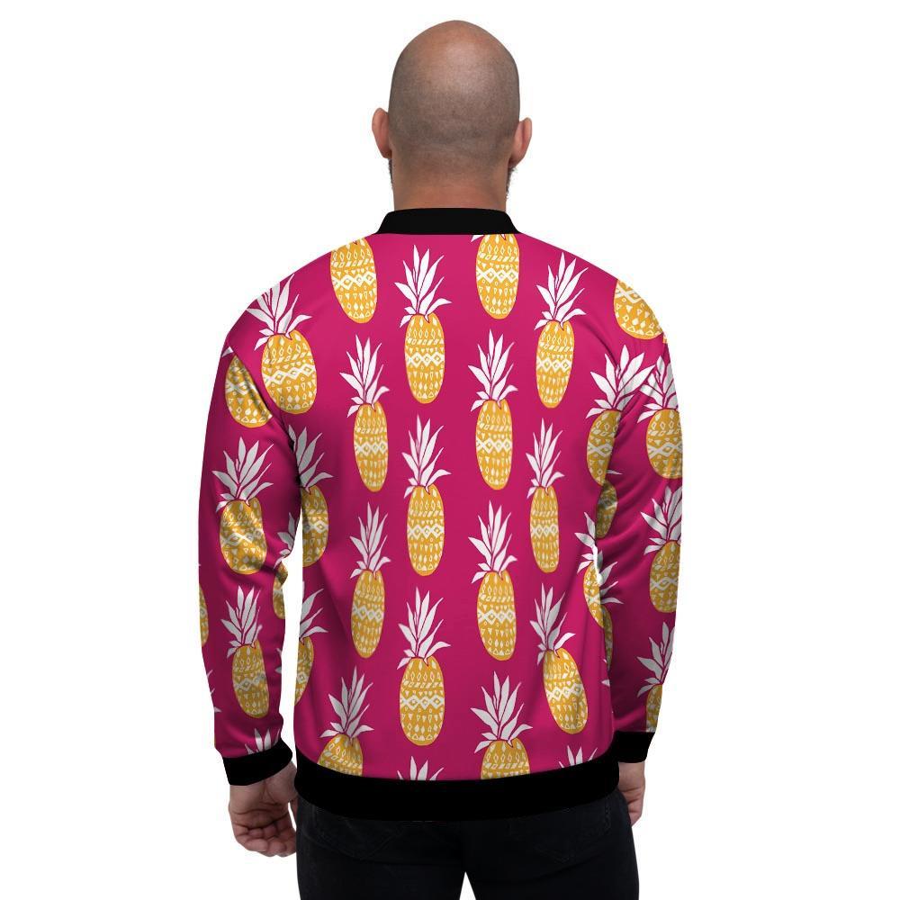 Aztec Hawaiian Pineapple Print Men's Bomber Jacket-grizzshop