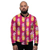 Aztec Hawaiian Pineapple Print Men's Bomber Jacket-grizzshop