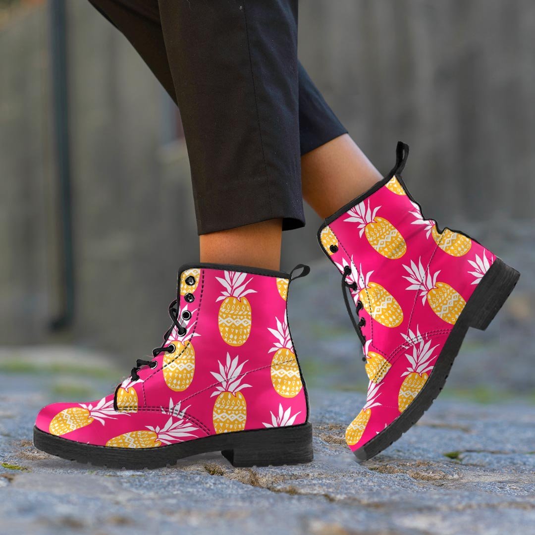 Aztec Hawaiian Pineapple Print Men's Boots-grizzshop