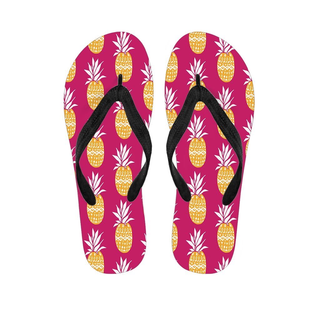Aztec Hawaiian Pineapple Print Men's Flip Flops-grizzshop