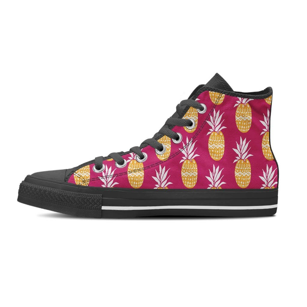 Aztec Hawaiian Pineapple Print Men's High Top Shoes-grizzshop