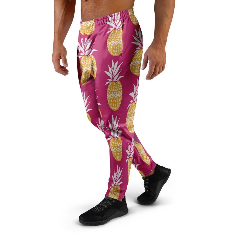 Aztec Hawaiian Pineapple Print Men's Joggers-grizzshop