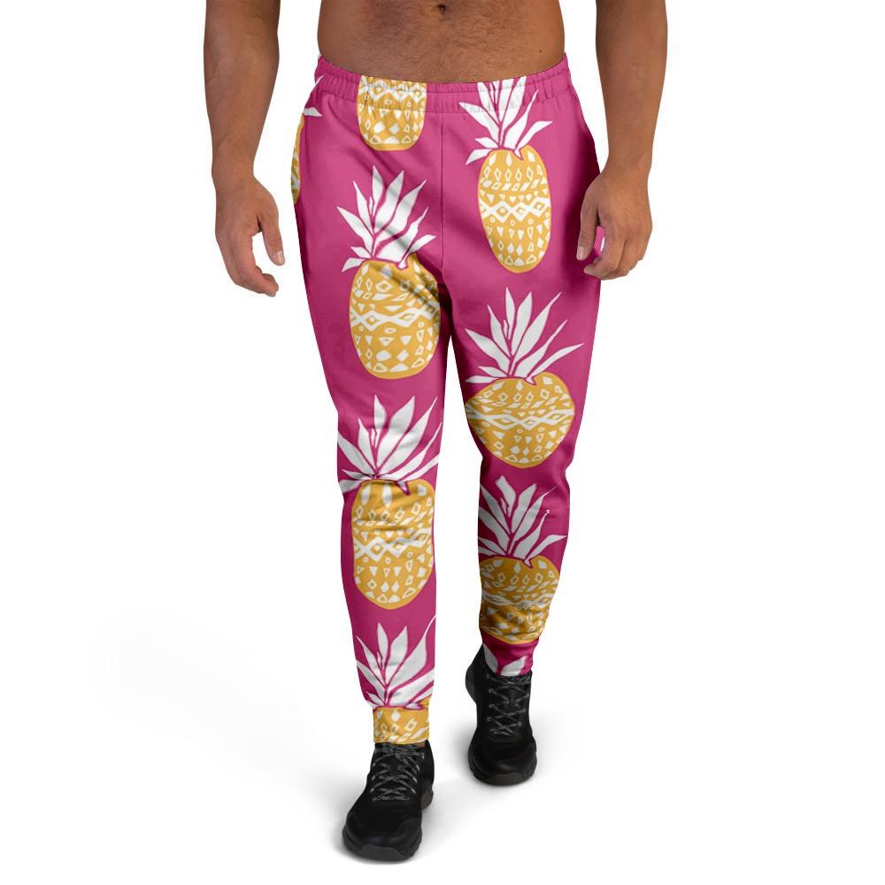 Aztec Hawaiian Pineapple Print Men's Joggers-grizzshop