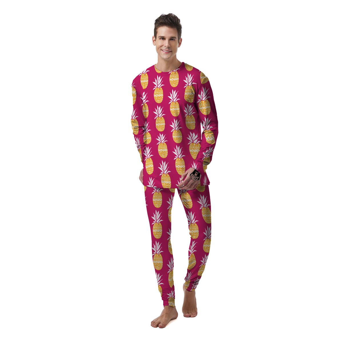 Aztec Hawaiian Pineapple Print Men's Pajamas-grizzshop