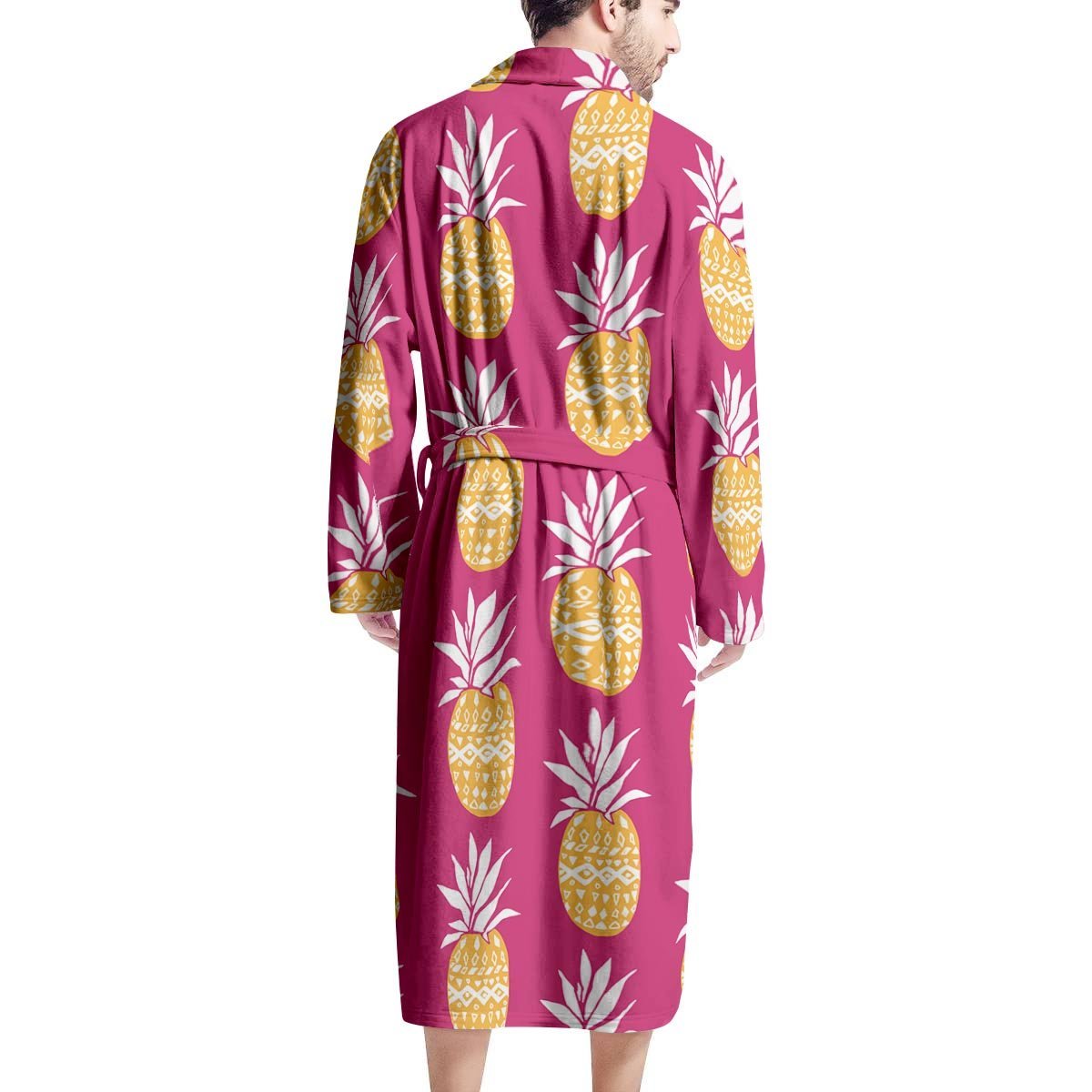 Aztec Hawaiian Pineapple Print Men's Robe-grizzshop