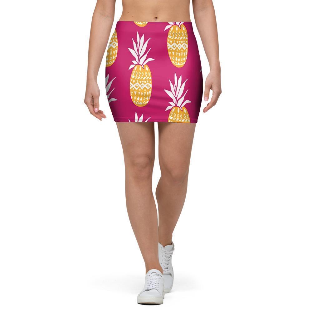 Aztec Hawaiian Pineapple Print Mini Skirt-grizzshop