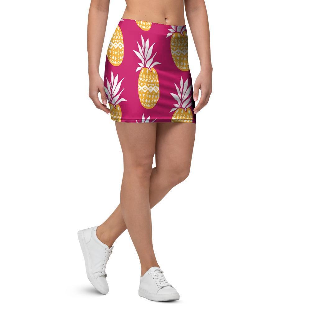 Aztec Hawaiian Pineapple Print Mini Skirt-grizzshop