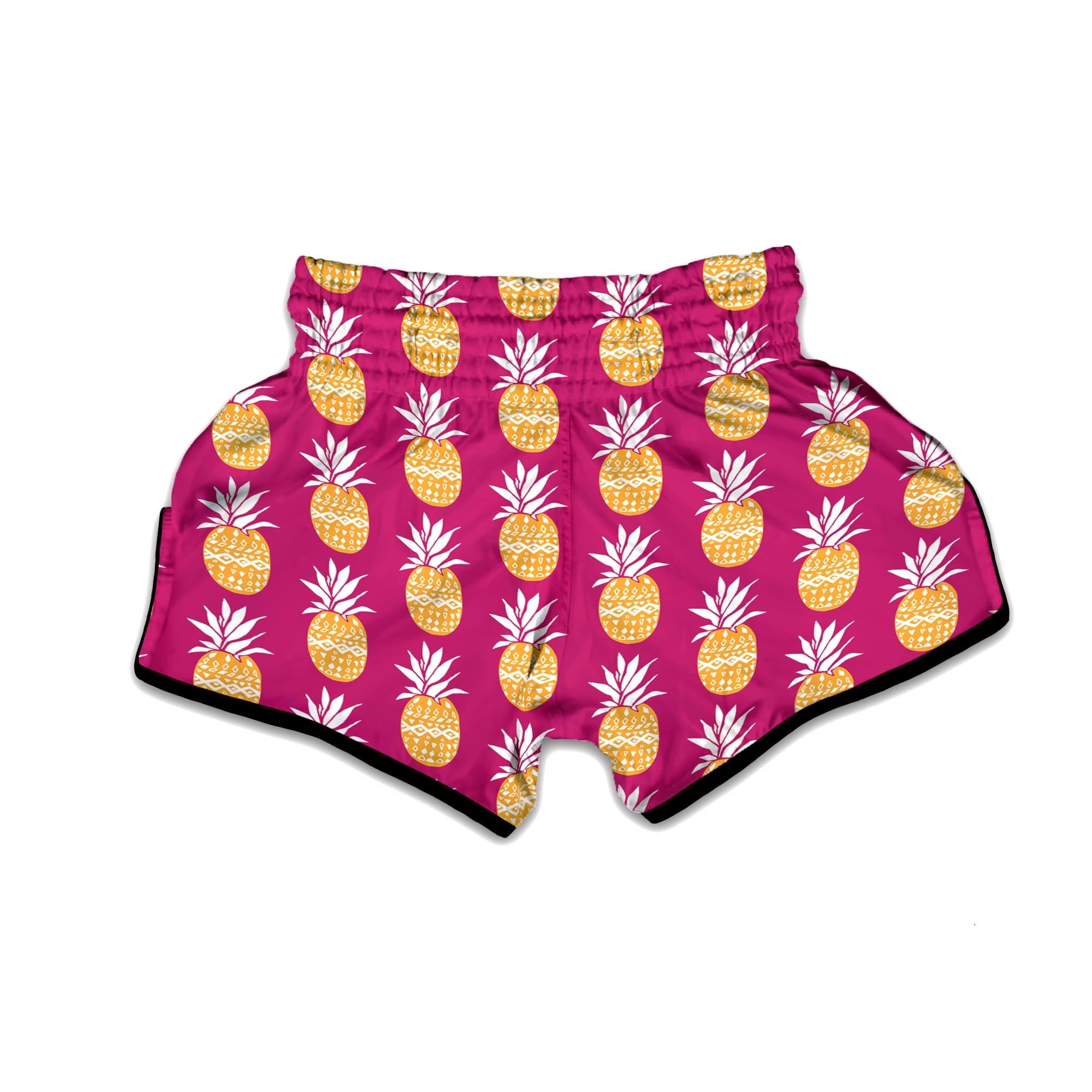 Aztec Hawaiian Pineapple Print Muay Thai Boxing Shorts-grizzshop