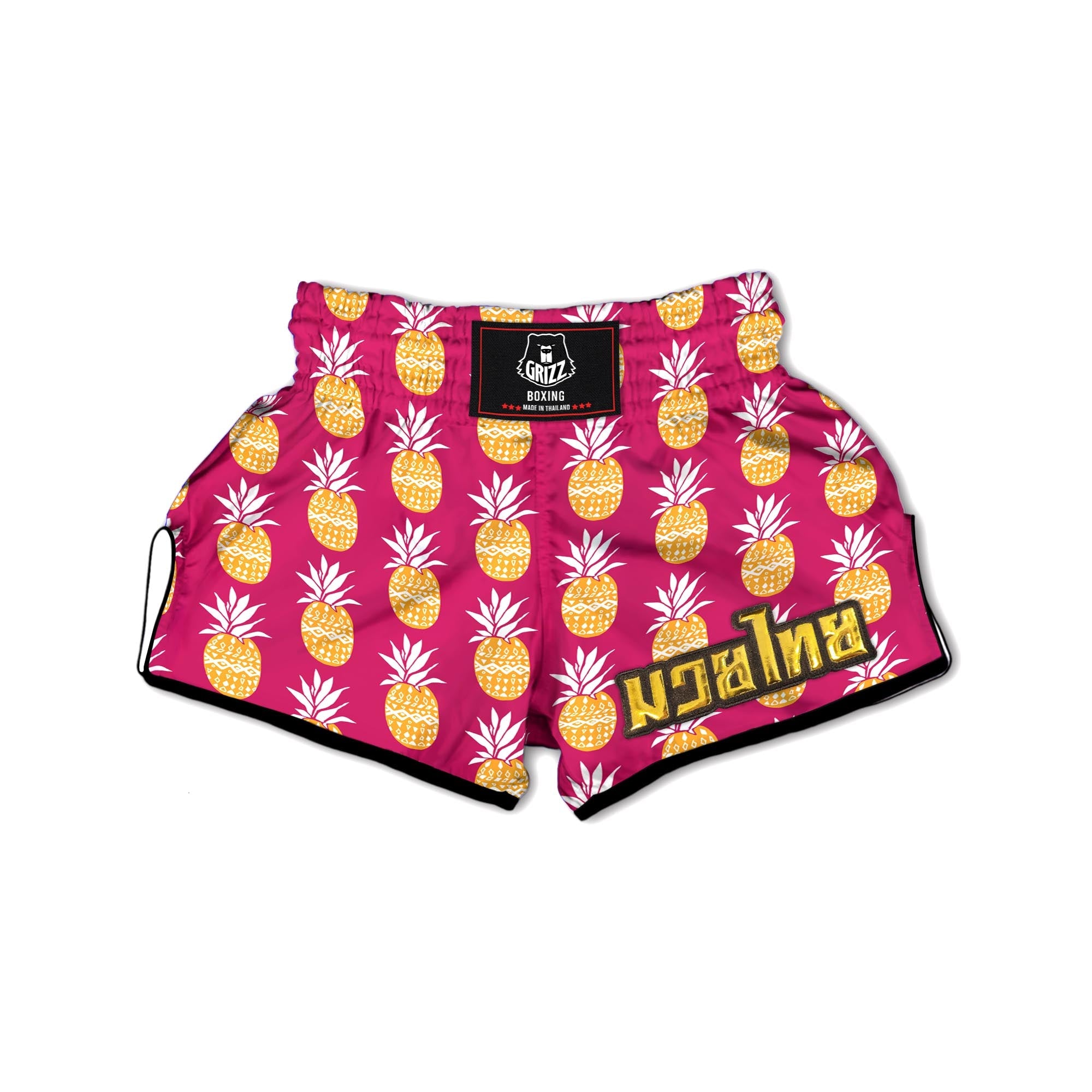 Aztec Hawaiian Pineapple Print Muay Thai Boxing Shorts-grizzshop