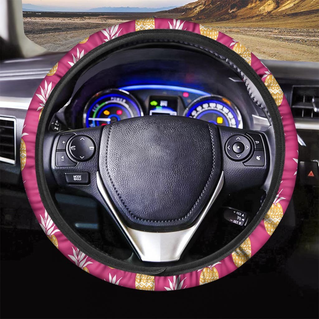 Aztec Hawaiian Pineapple Print Steering Wheel Cover-grizzshop