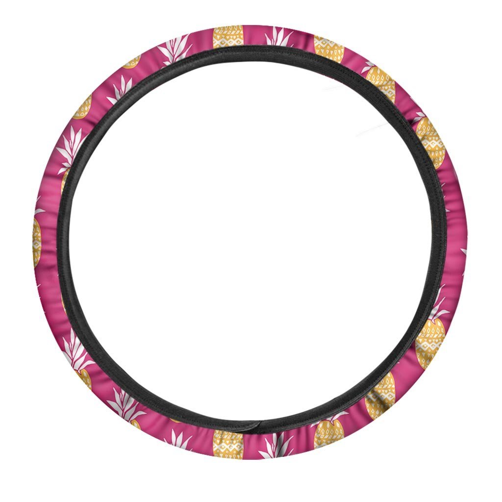 Aztec Hawaiian Pineapple Print Steering Wheel Cover-grizzshop