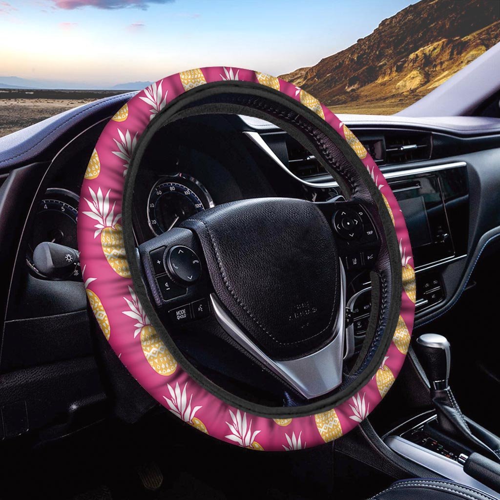 Aztec Hawaiian Pineapple Print Steering Wheel Cover-grizzshop