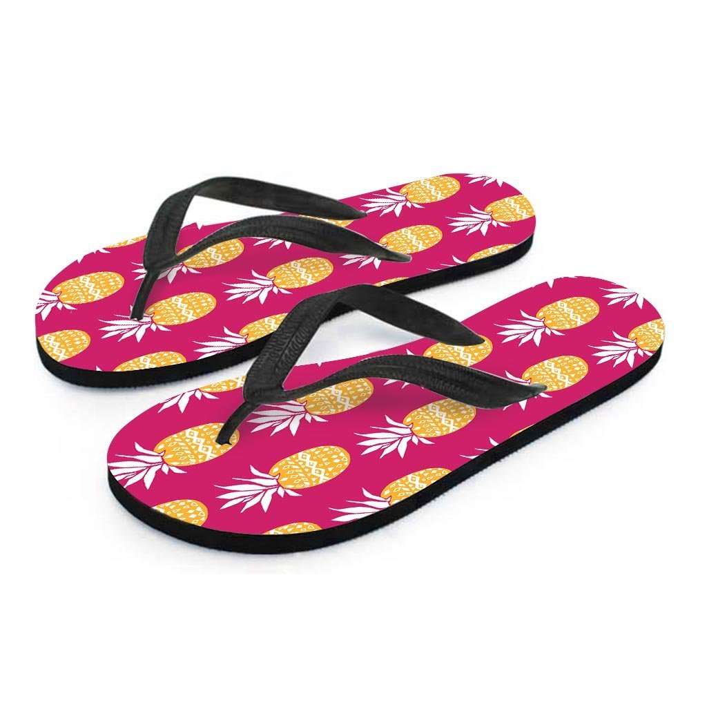 Aztec Hawaiian Pineapple Print Women's Flip Flops-grizzshop