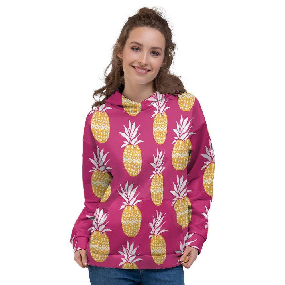 Aztec Hawaiian Pineapple Print Women's Hoodie-grizzshop