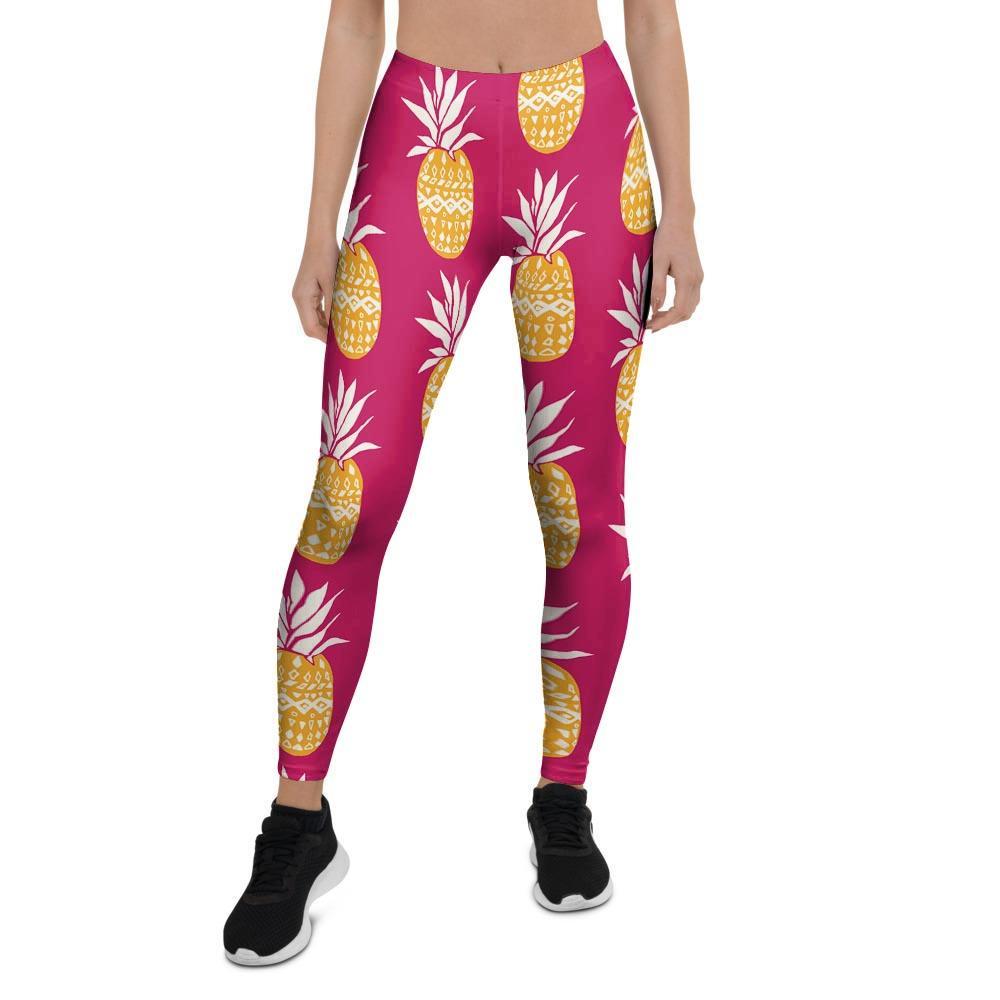 Aztec Hawaiian Pineapple Print Women's Leggings-grizzshop