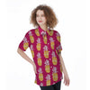 Aztec Hawaiian Pineapple Print Women's Short Sleeve Shirts-grizzshop