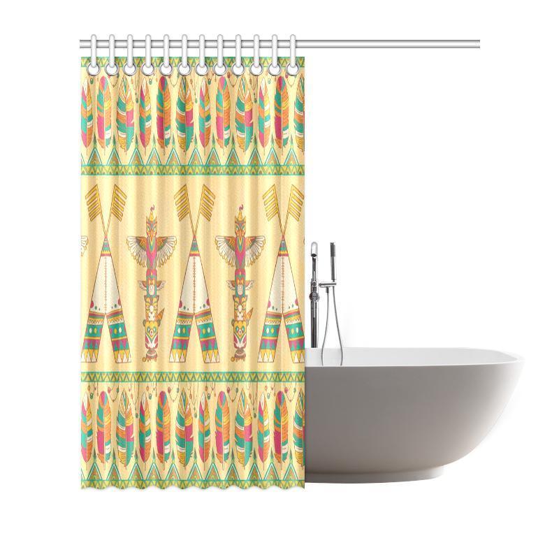 Aztec Indians Navajo Tribal Native American Print Bathroom Shower Curtain-grizzshop