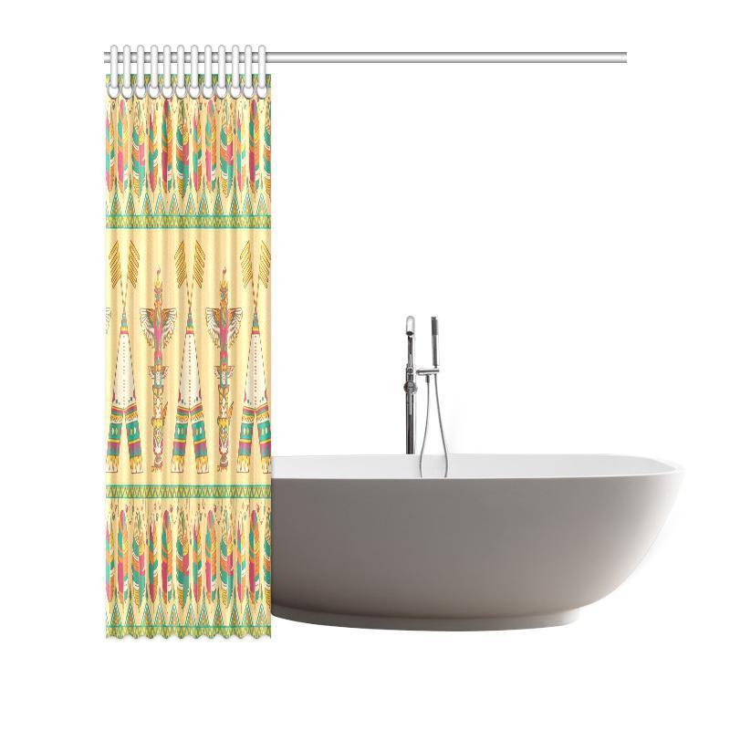 Aztec Indians Navajo Tribal Native American Print Bathroom Shower Curtain-grizzshop