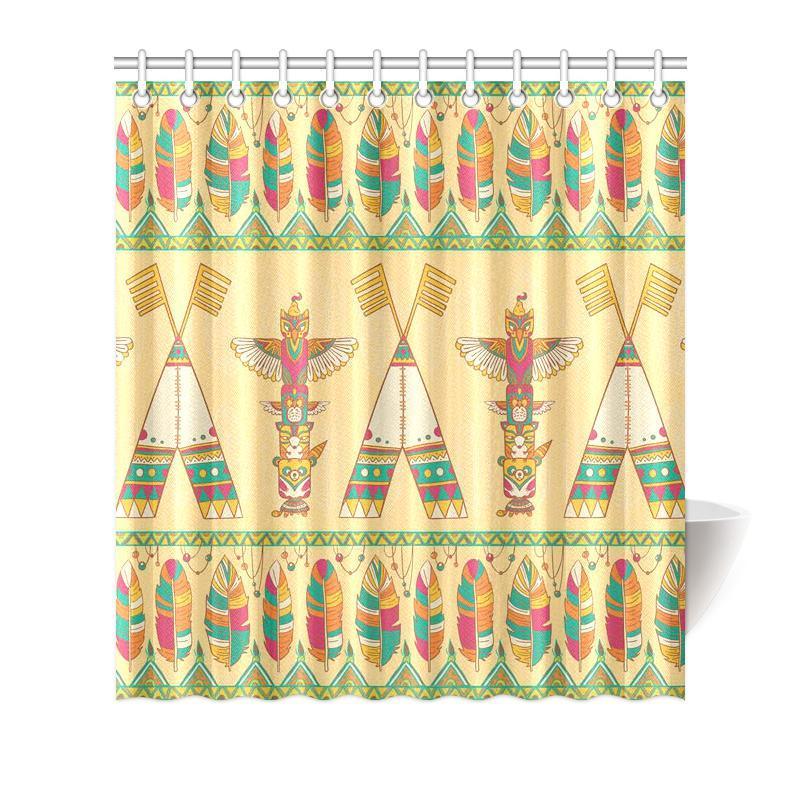 Aztec Indians Navajo Tribal Native American Print Bathroom Shower Curtain-grizzshop