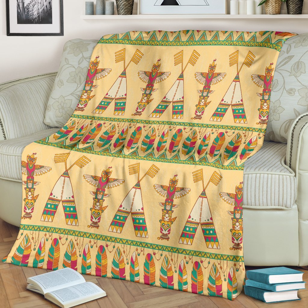 Aztec Indians Navajo Tribal Native American Print Blanket-grizzshop