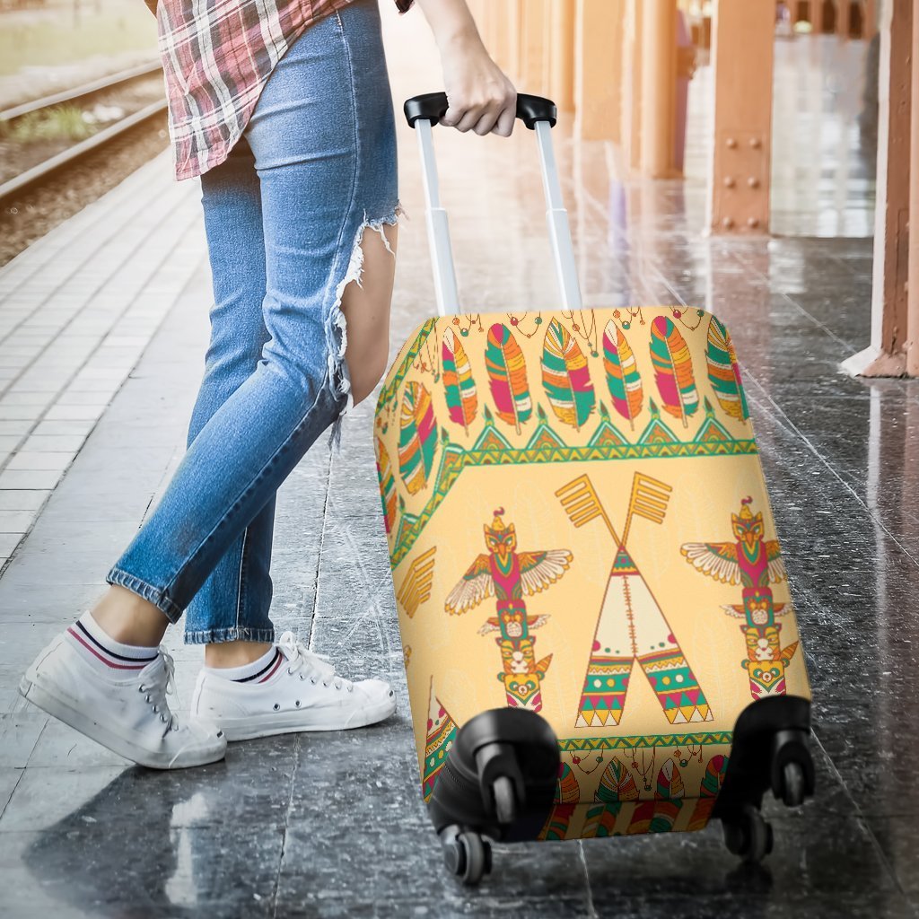 Aztec Indians Navajo Tribal Native American Print Elastic Luggage Cover-grizzshop