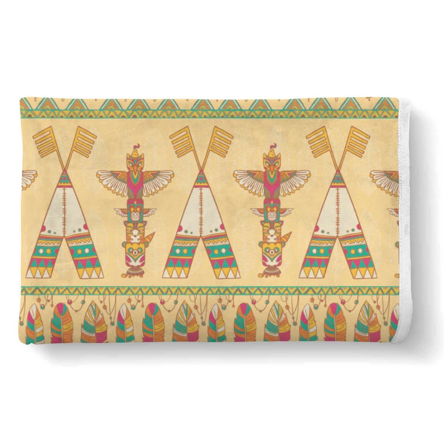 Aztec Indians Navajo Tribal Native American Print Throw Blanket-grizzshop