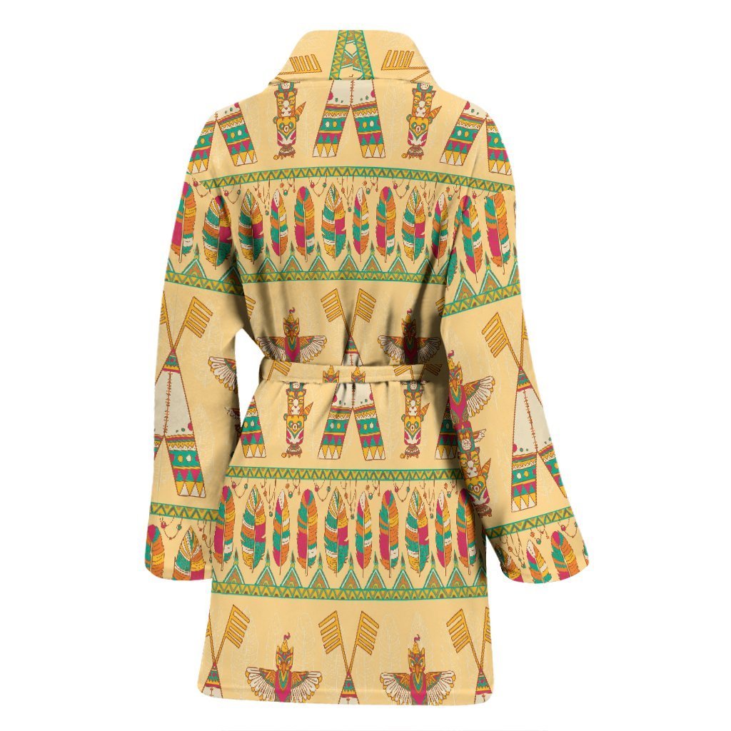 Aztec Indians Navajo Tribal Native American Print Women Long Robe-grizzshop