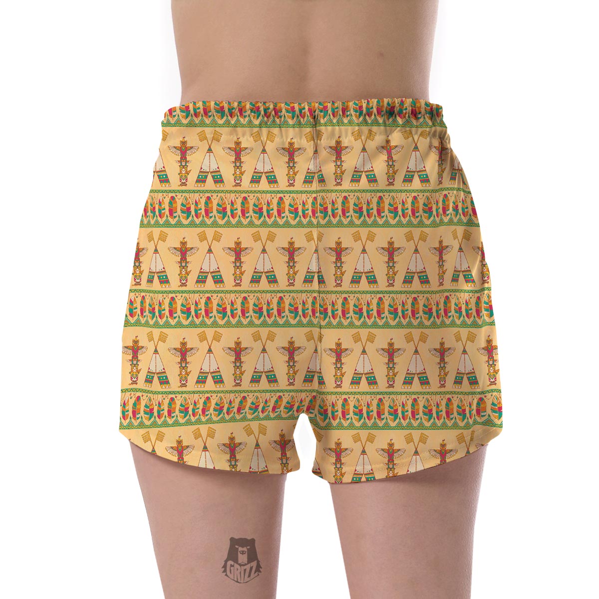 Aztec Indians Navajo Tribal Pendleton Native American Print Women's Shorts-grizzshop