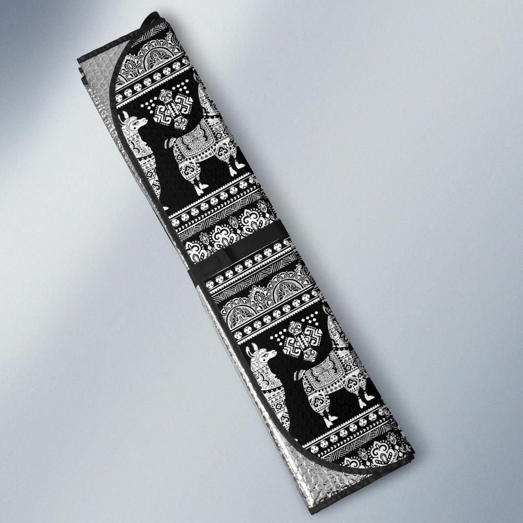 Aztec Llama Pattern Print Car Sun Shade-grizzshop