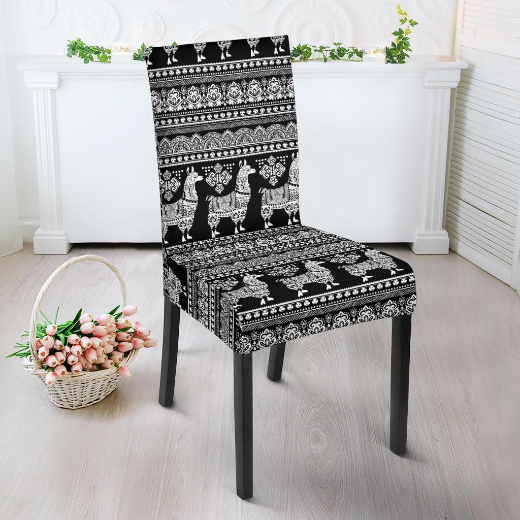 Aztec Llama Pattern Print Chair Cover-grizzshop