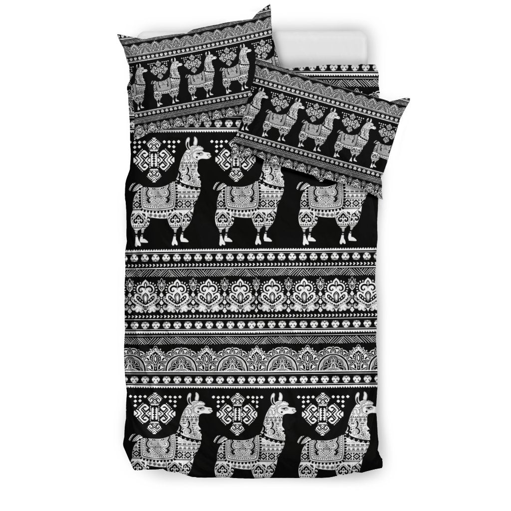 Aztec Llama Pattern Print Duvet Cover Bedding Set-grizzshop
