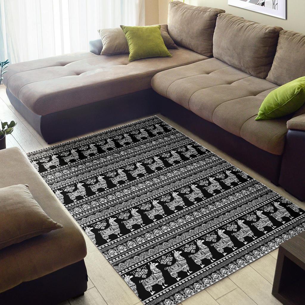 Aztec Llama Pattern Print Floor Mat-grizzshop