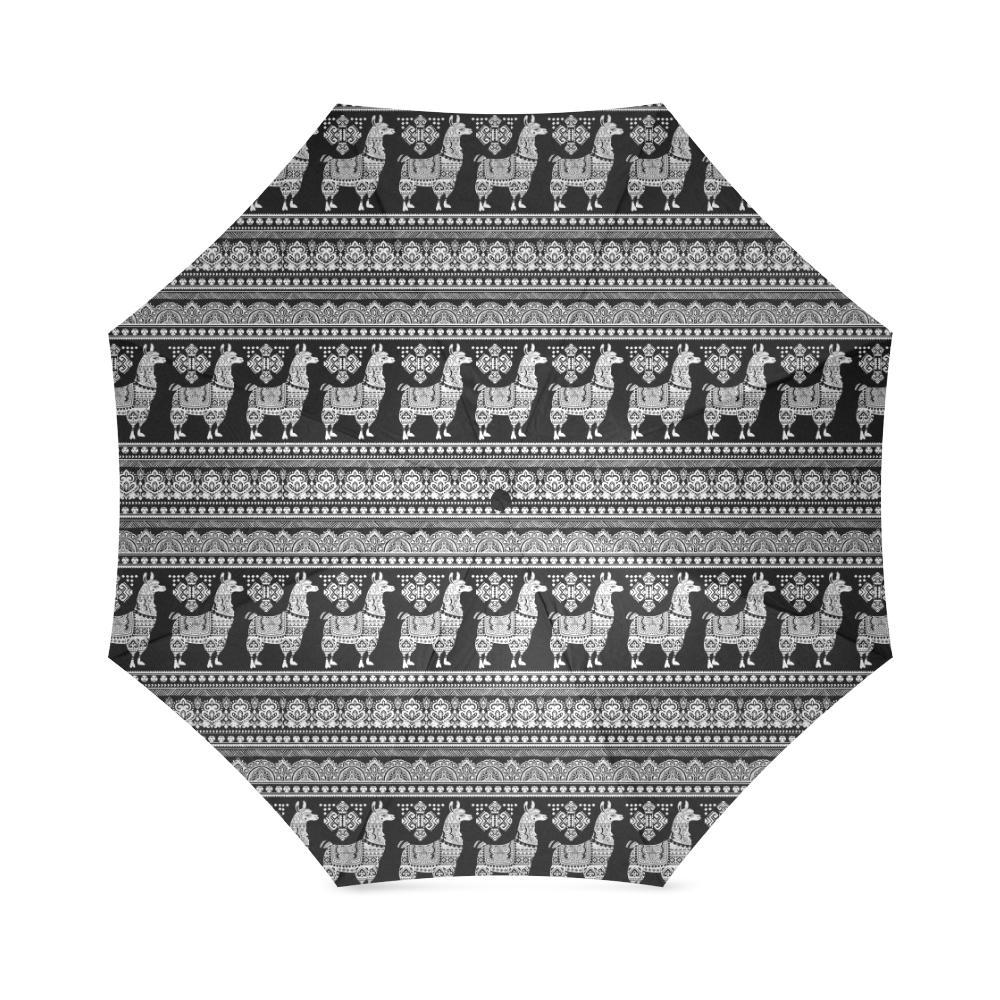 Aztec Llama Pattern Print Foldable Umbrella-grizzshop