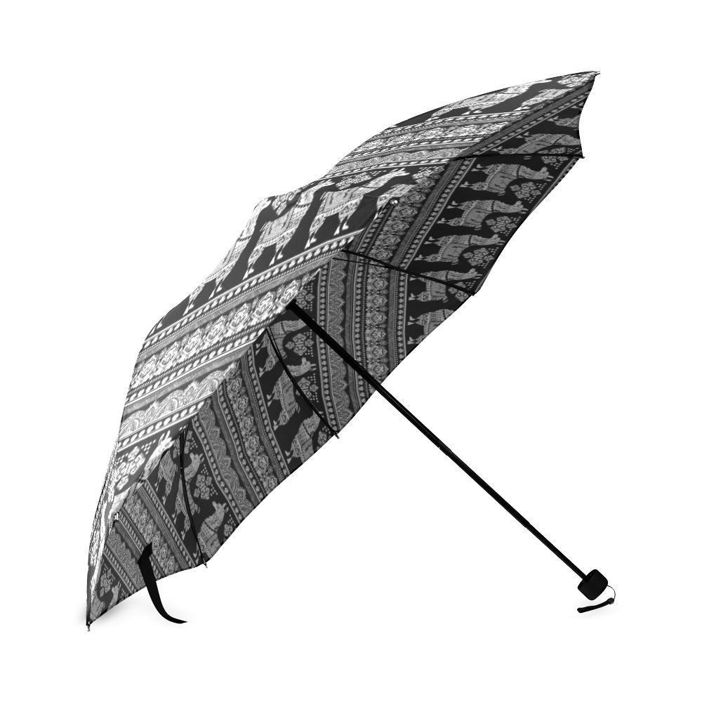 Aztec Llama Pattern Print Foldable Umbrella-grizzshop