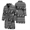 Aztec Llama Pattern Print Men Long Robe-grizzshop