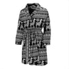 Aztec Llama Pattern Print Men Long Robe-grizzshop