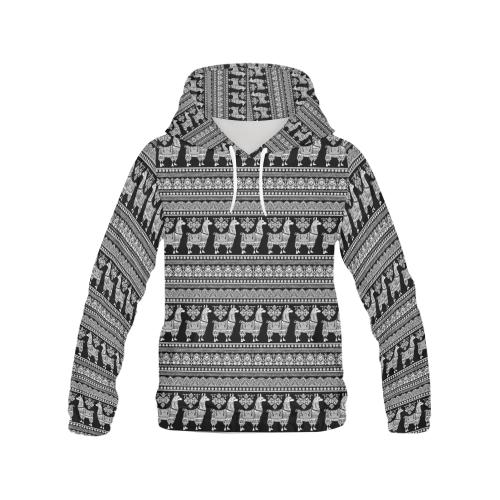 Aztec Llama Pattern Print Men Pullover Hoodie-grizzshop